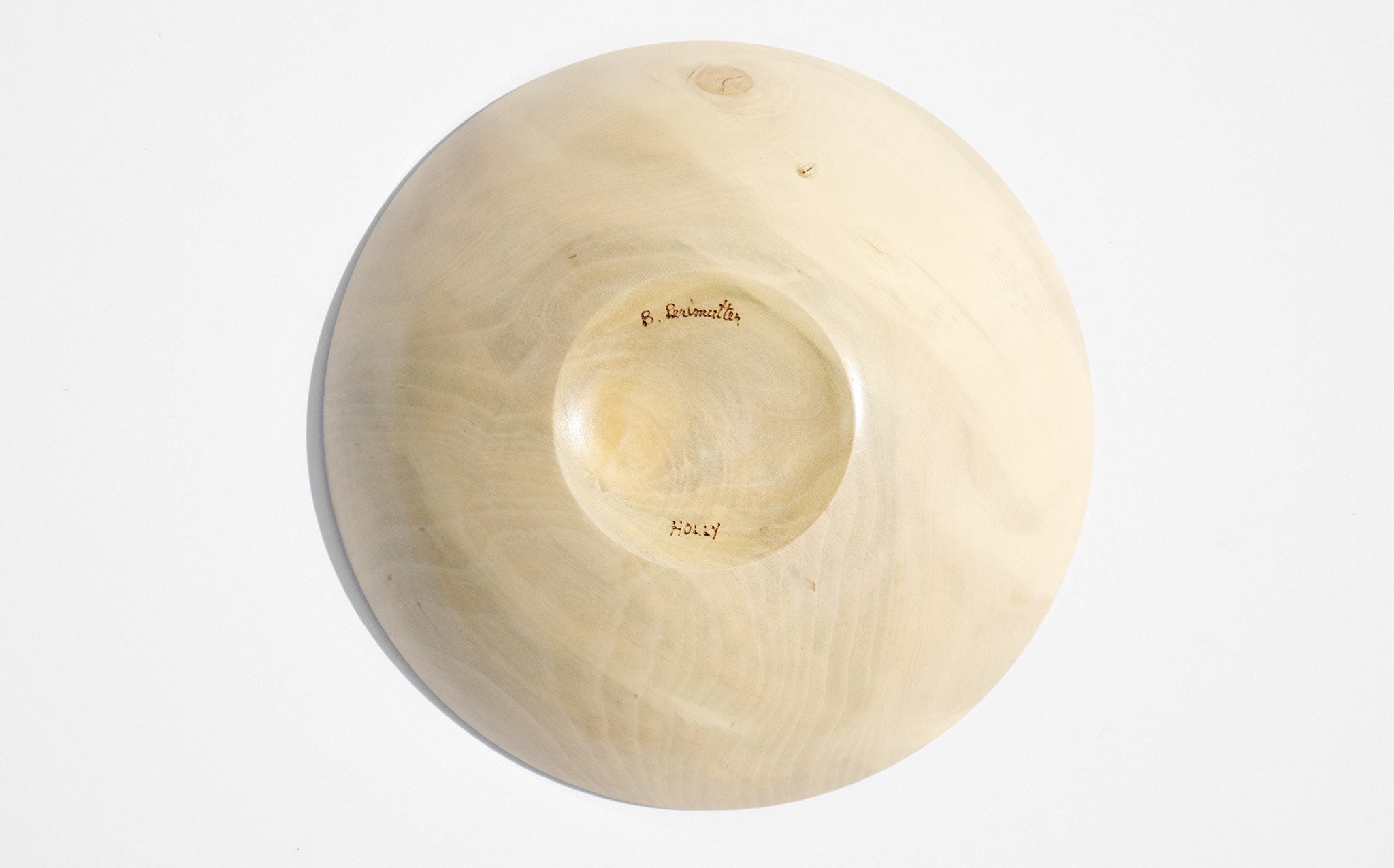 Bruce Perlmutter Hand Lathed Round Holly Bowl