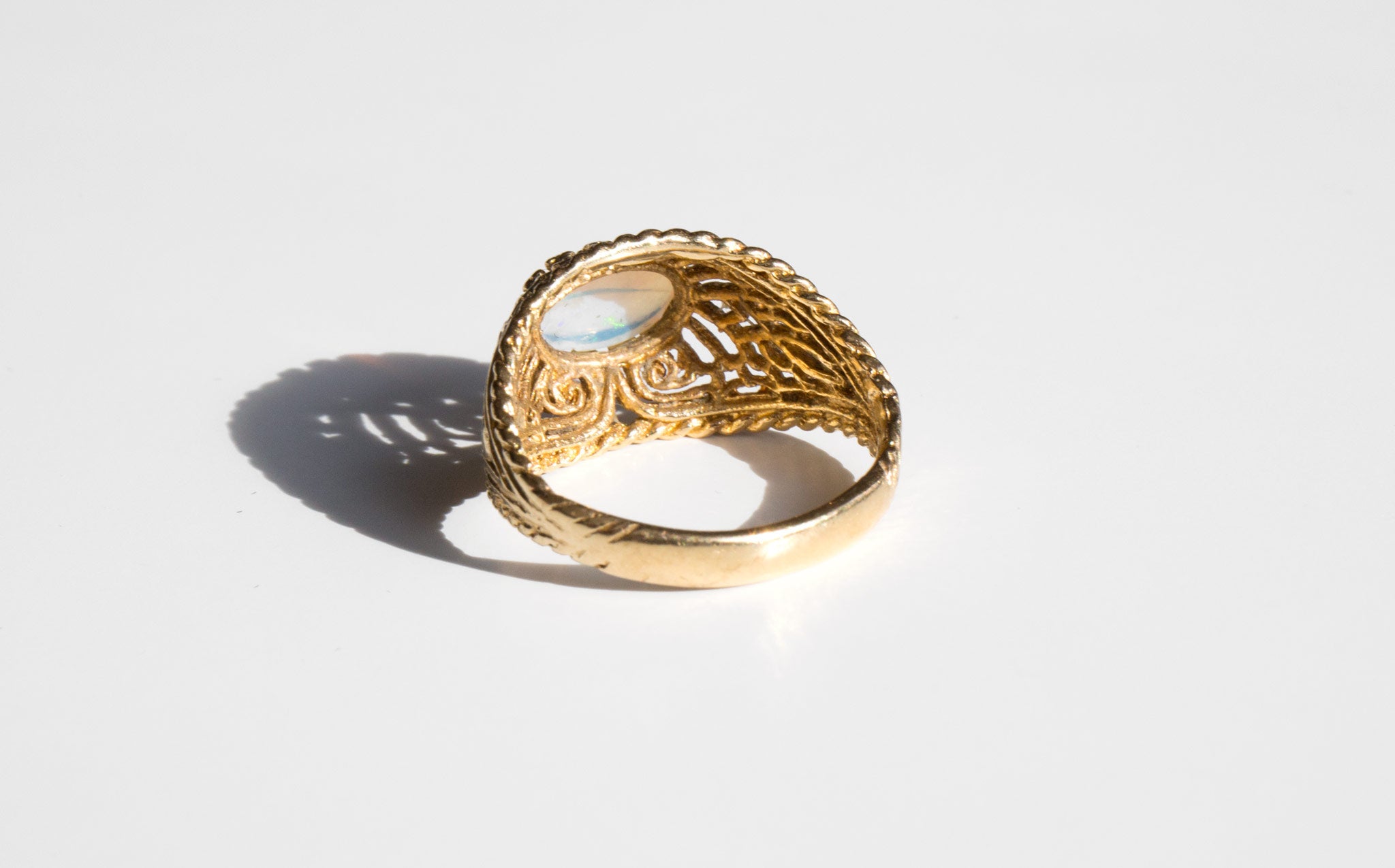 Opal Lattice Ring