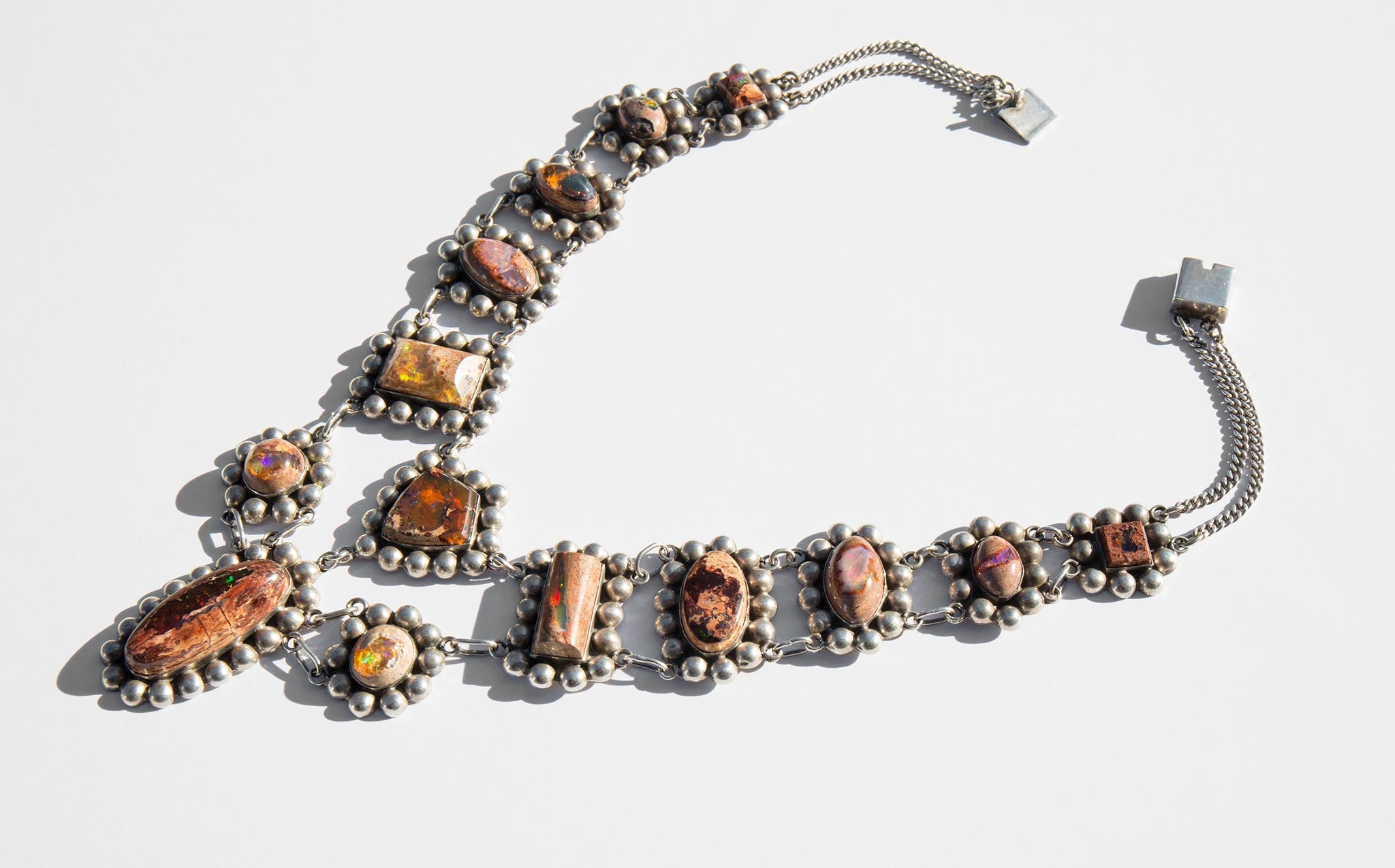 Handmade Sterling Silver and Fire Agate Necklace