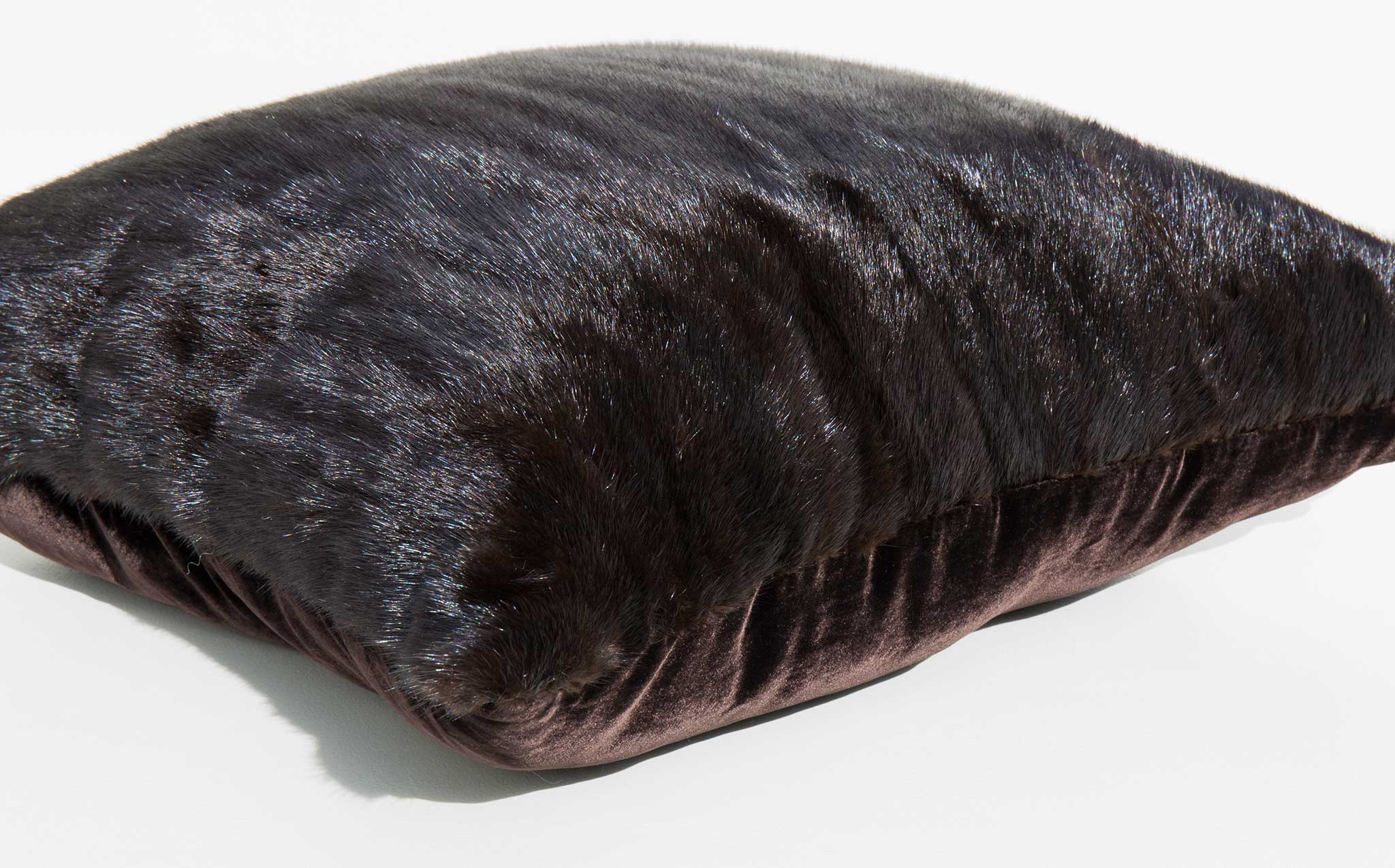 Large Recycled Mink and Velvet Pillow