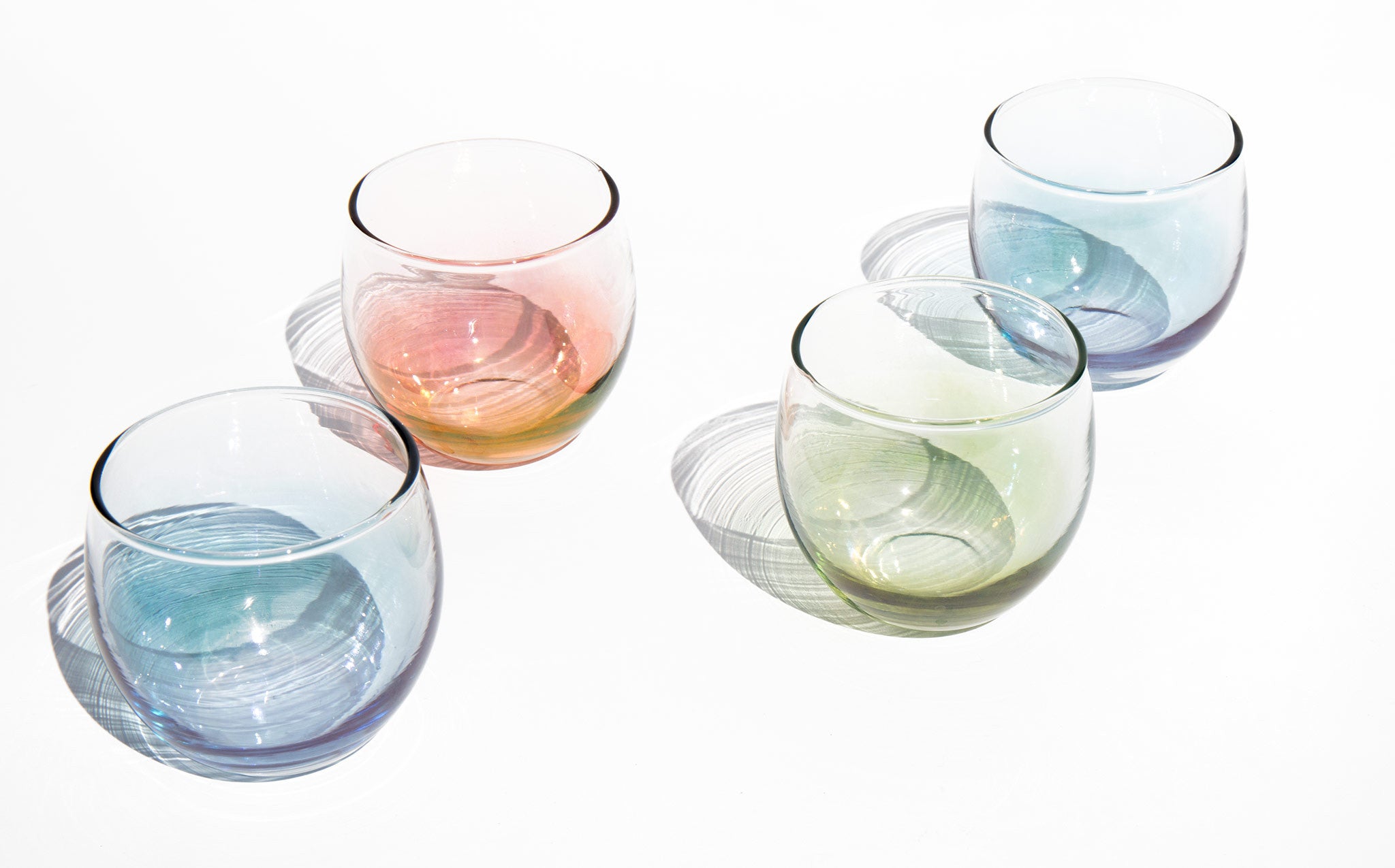 Pastel Roly Poly Cocktail Glasses