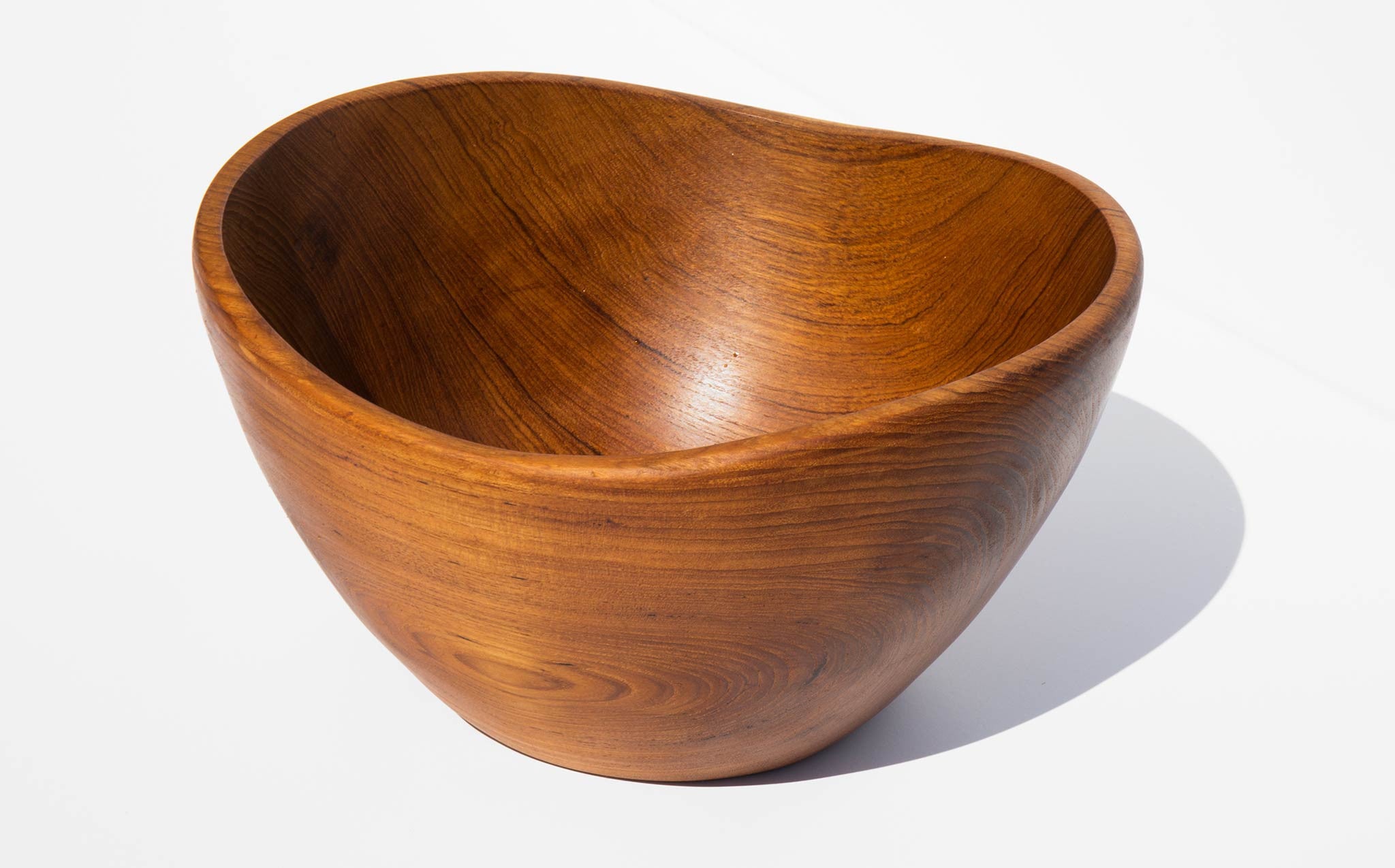 solid teak bowl in the style of Finn Juhl