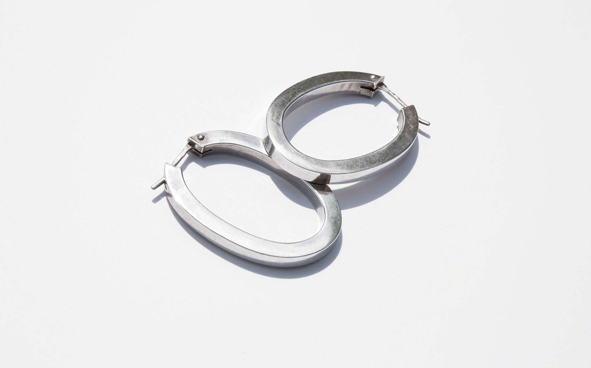 Sculptural Oval Hoop Earrings
