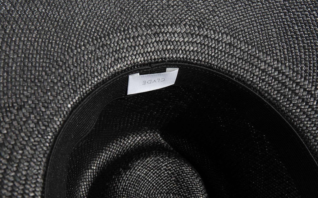 Clyde Black Wide Brim Pinch Panama Hat | Kindred Black