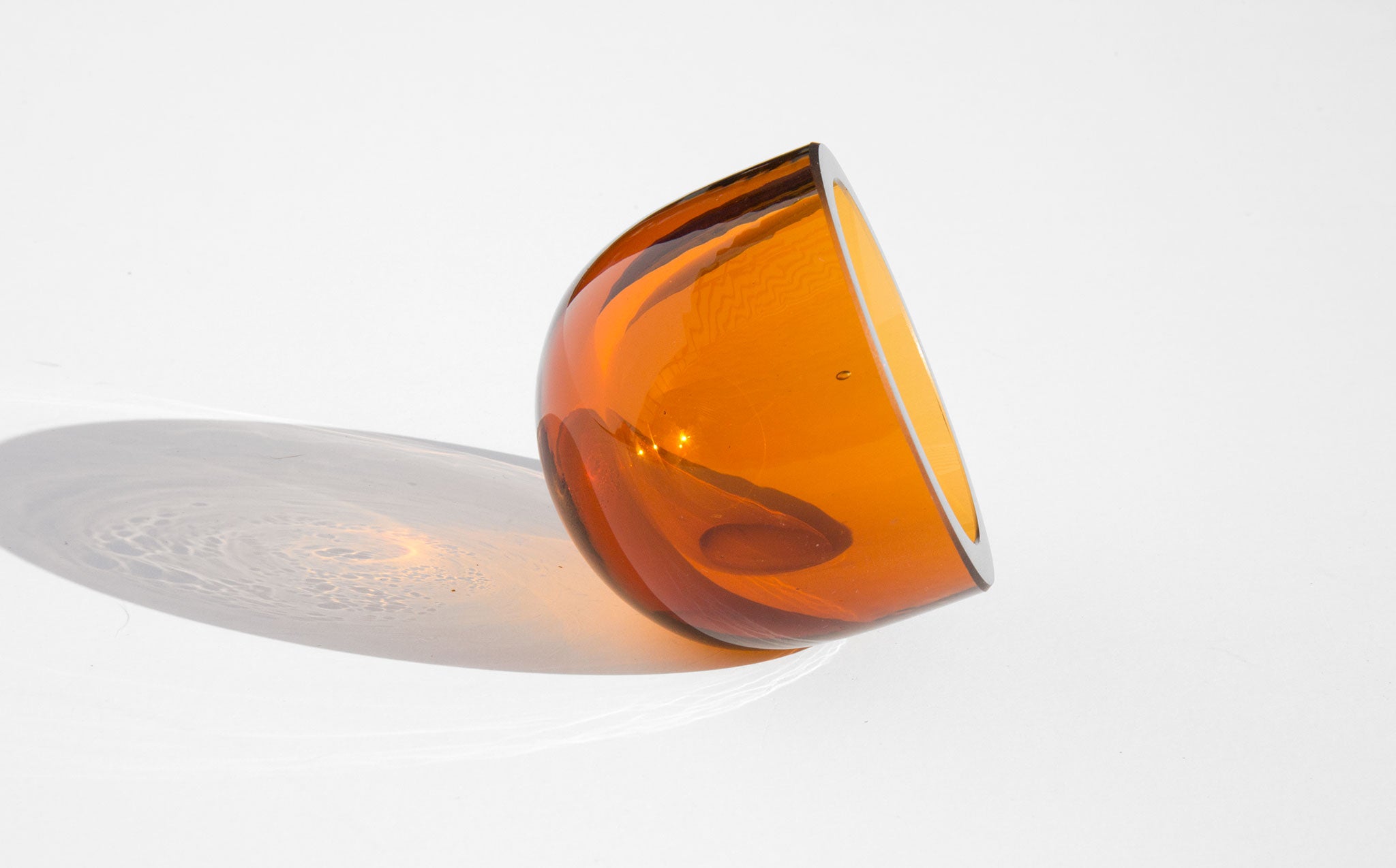 Amber Salt Cellar With Silver Spoon