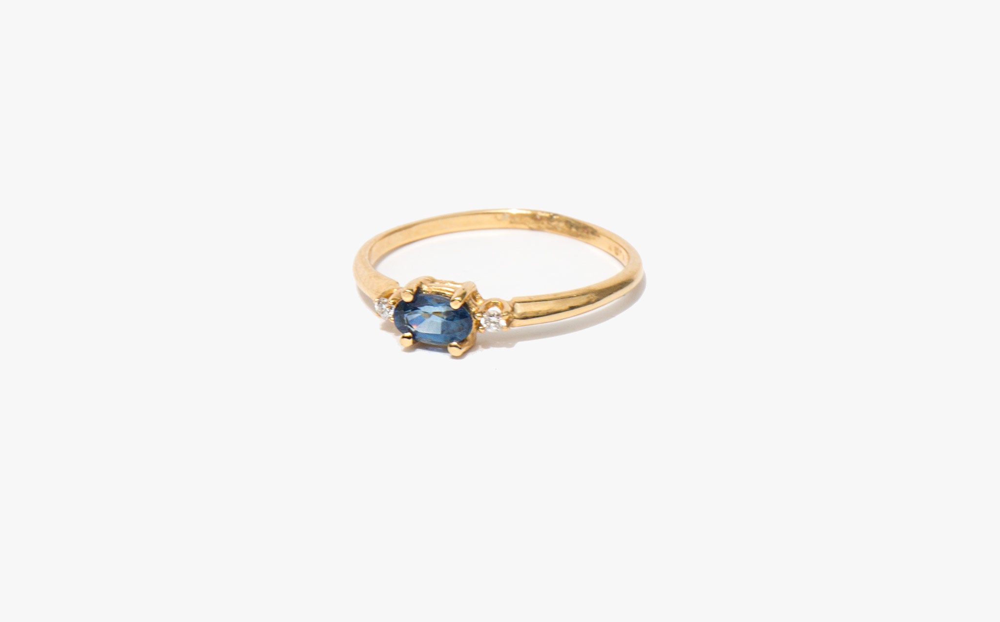Sapphire and Diamond Sweetheart Ring