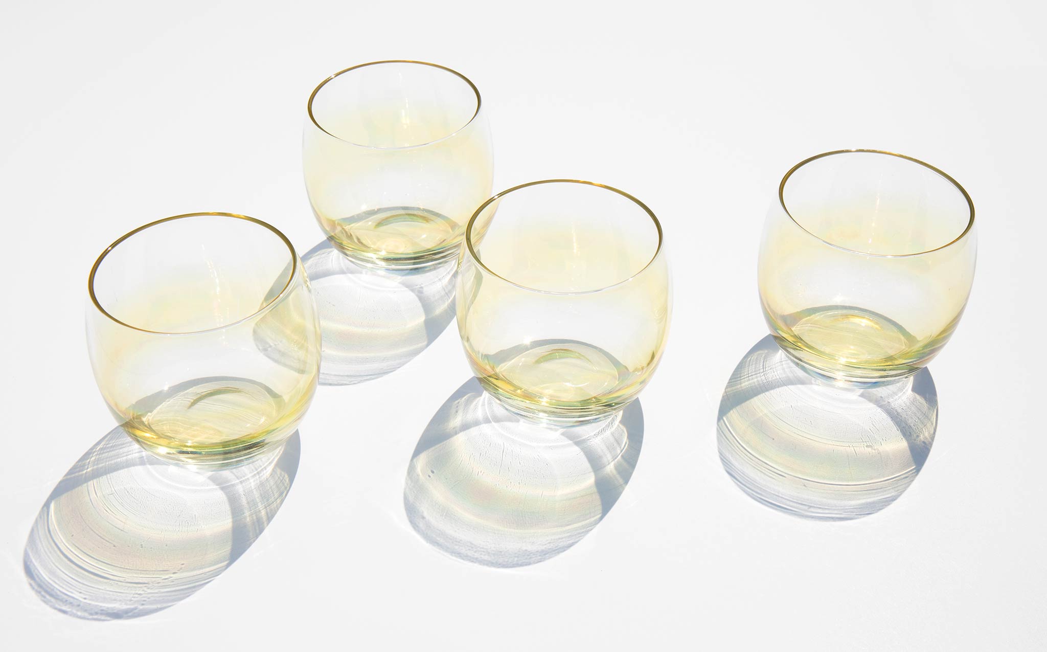 Sunshine Yellow Roly Poly Cocktail Glasses