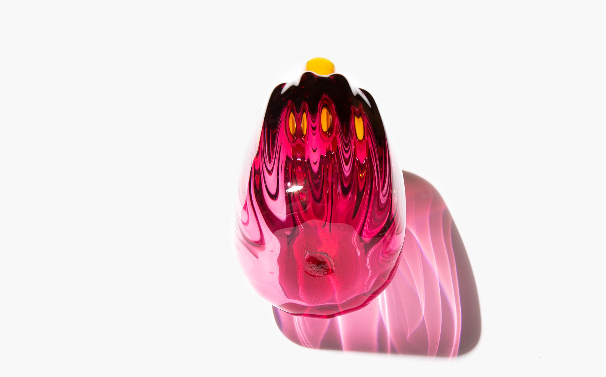 Fluted Pomegranate and Amber Vase