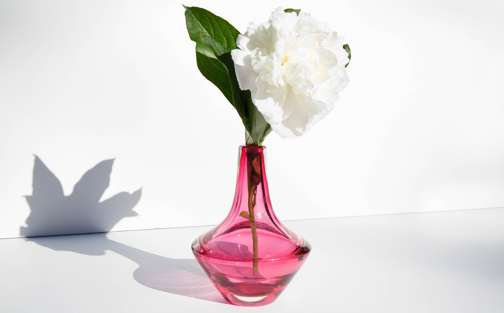 Mid Century Cranberry Glass Vase