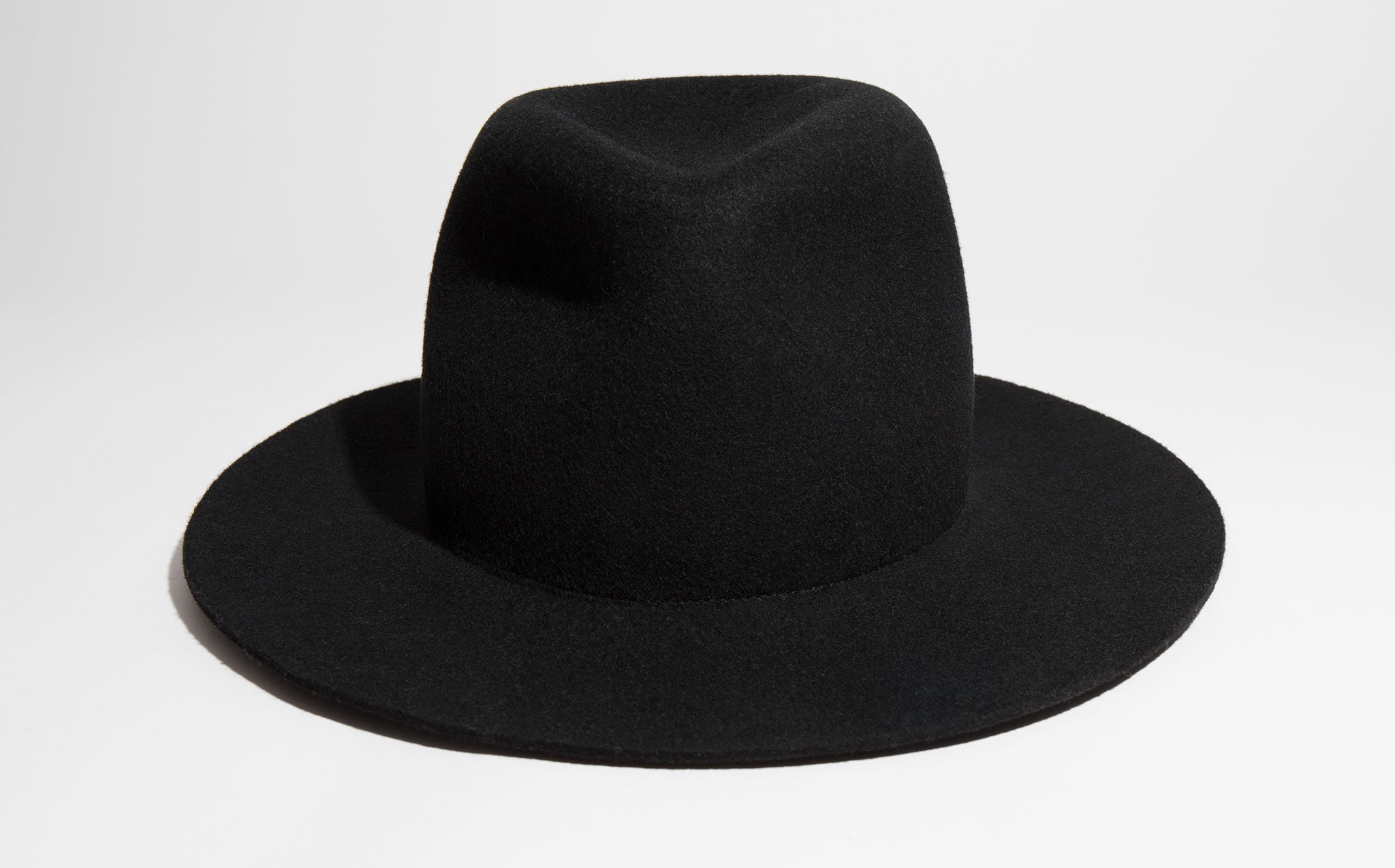 Clyde Black Wool Pinch Hat