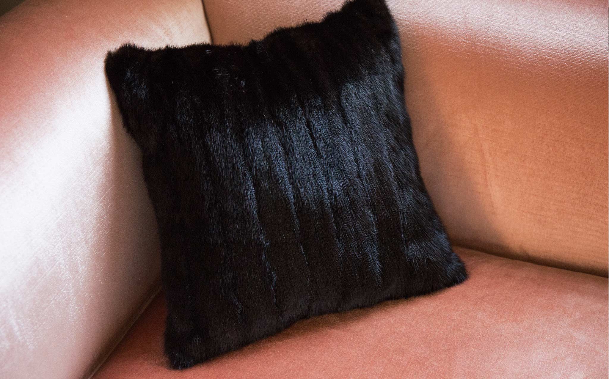 Recycled Mink and Velvet Pillow