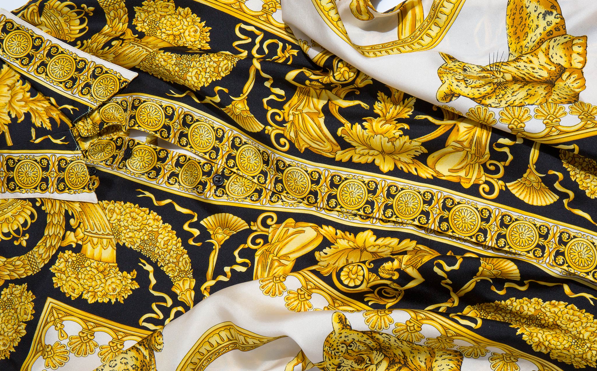 Gianni Versace Iconic 1990's Silk Baroque Print Shirt