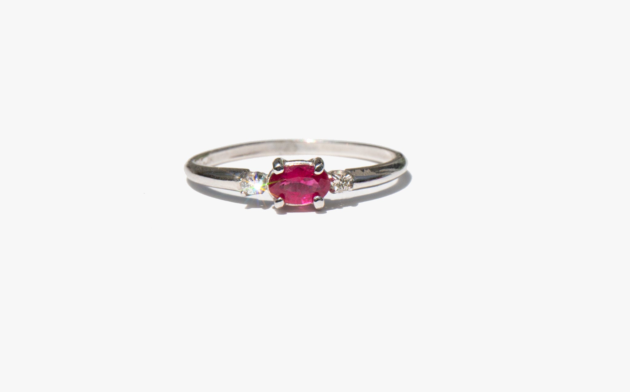 Ruby and Diamond Sweetheart Ring