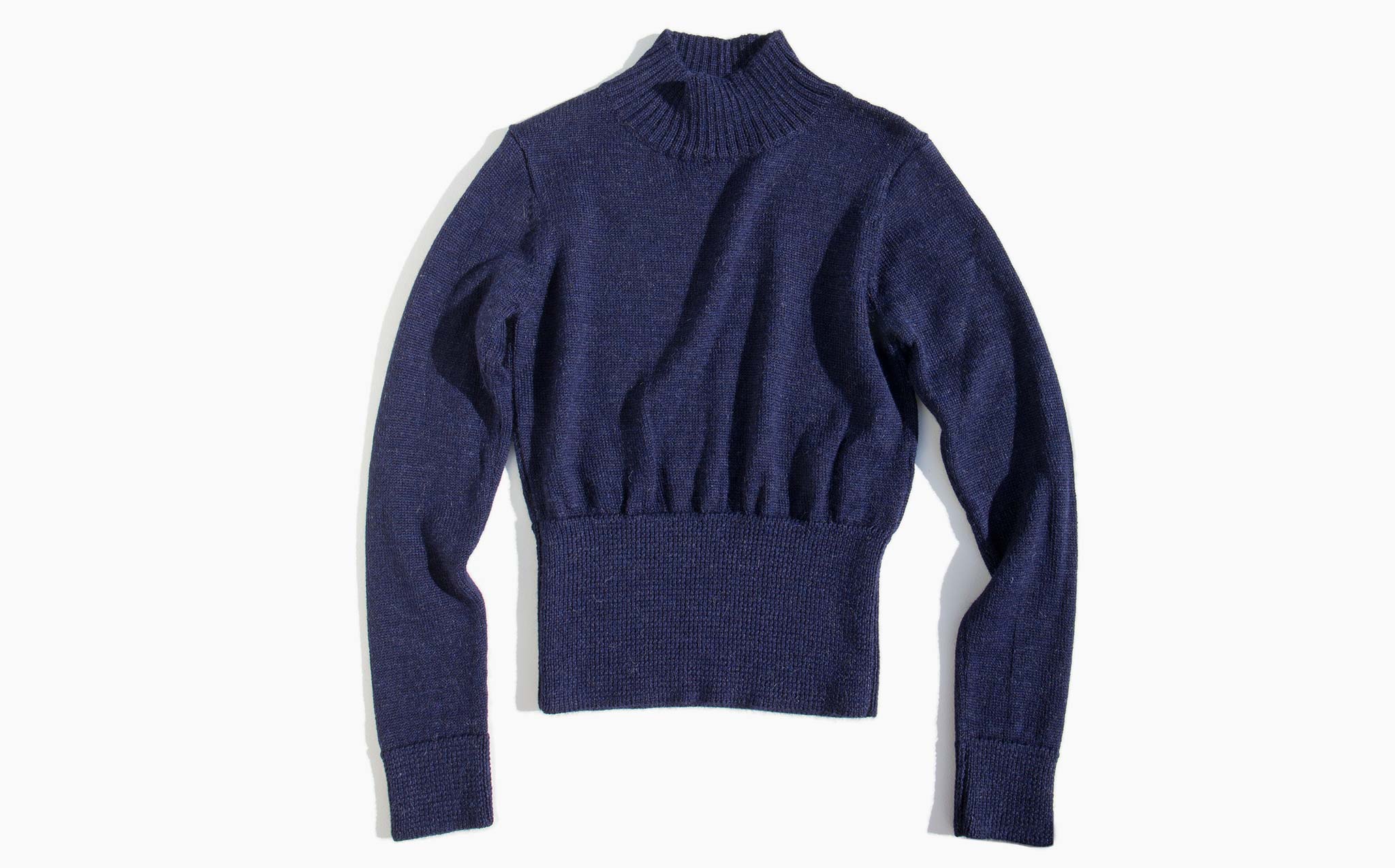 Hesperios Navy Astrid Crop Top Sweater