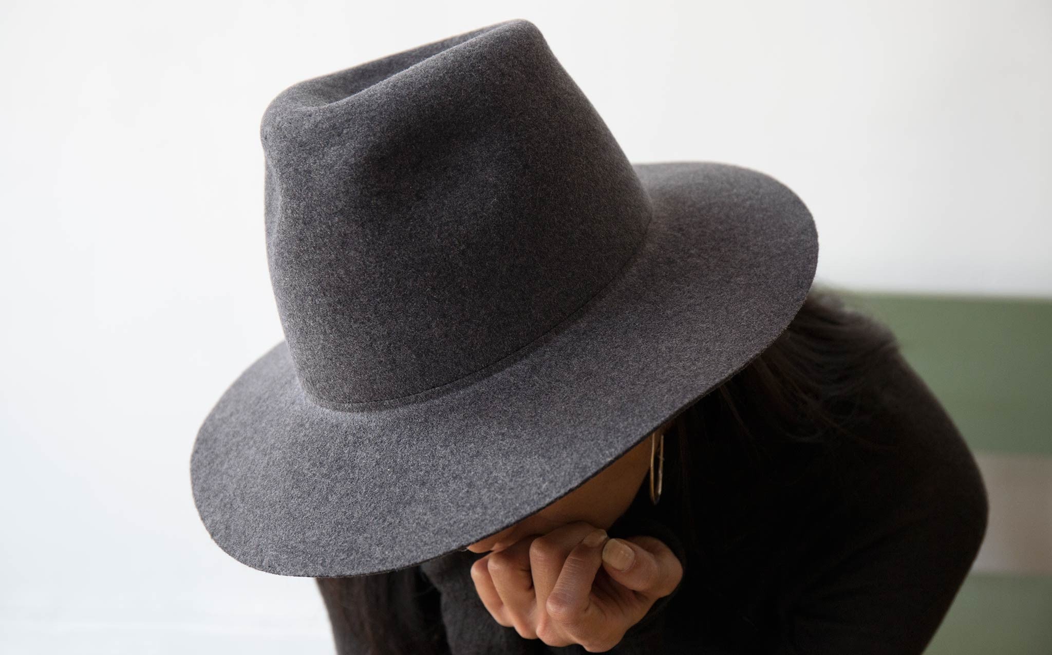 Clyde Charcoal Grey Wool Pinch Hat