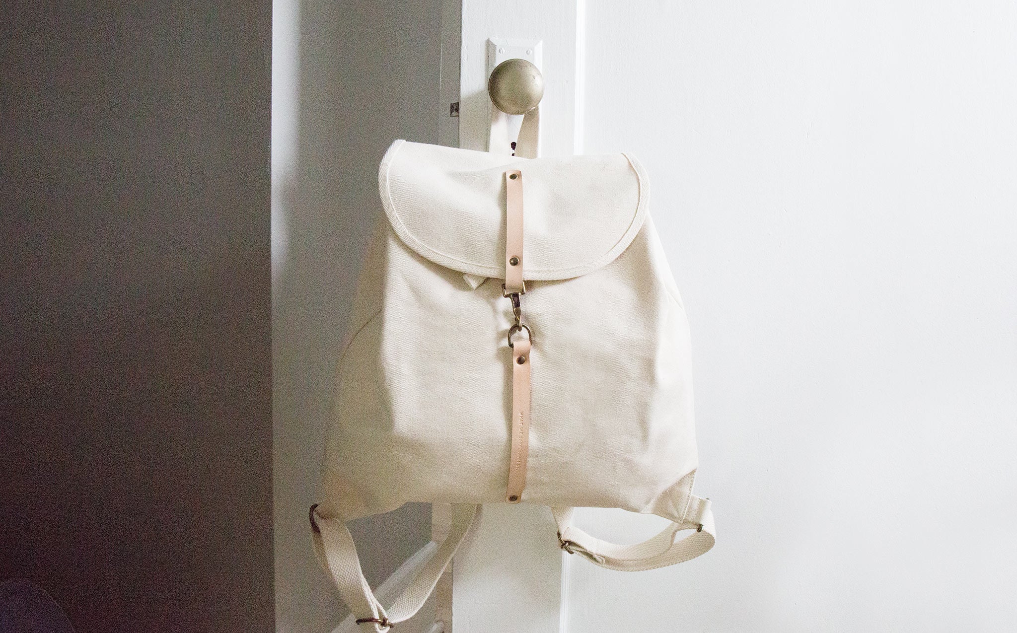 Thisispaper Classic Natural Canvas Backpack