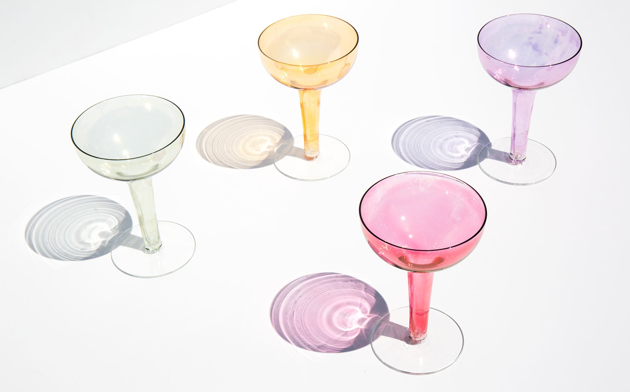 Vintage Iridescent Sherbet Colored Coupes