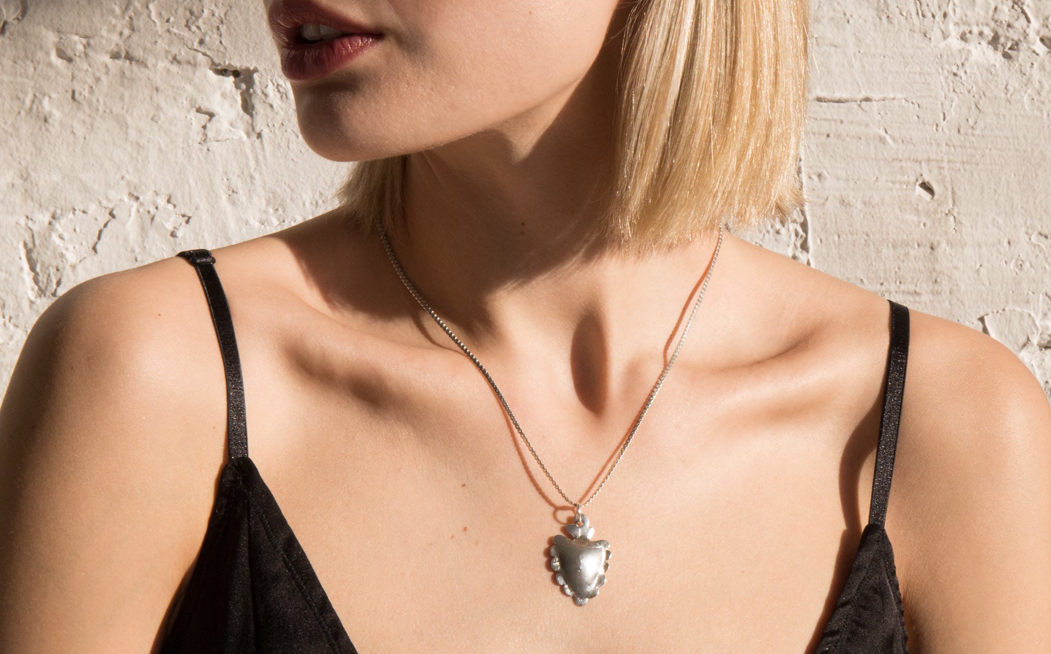 Sterling Silver Heart Milagro Necklace