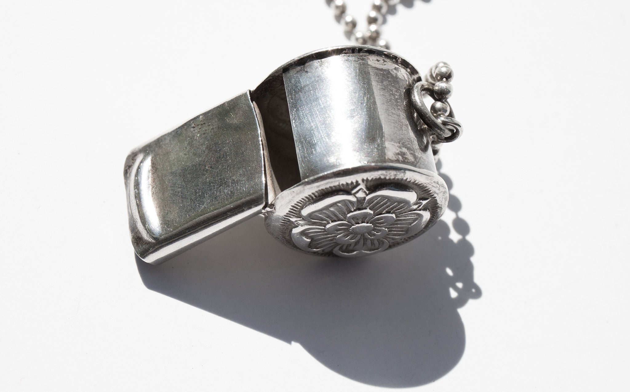 Antique Sterling Whistle Necklace