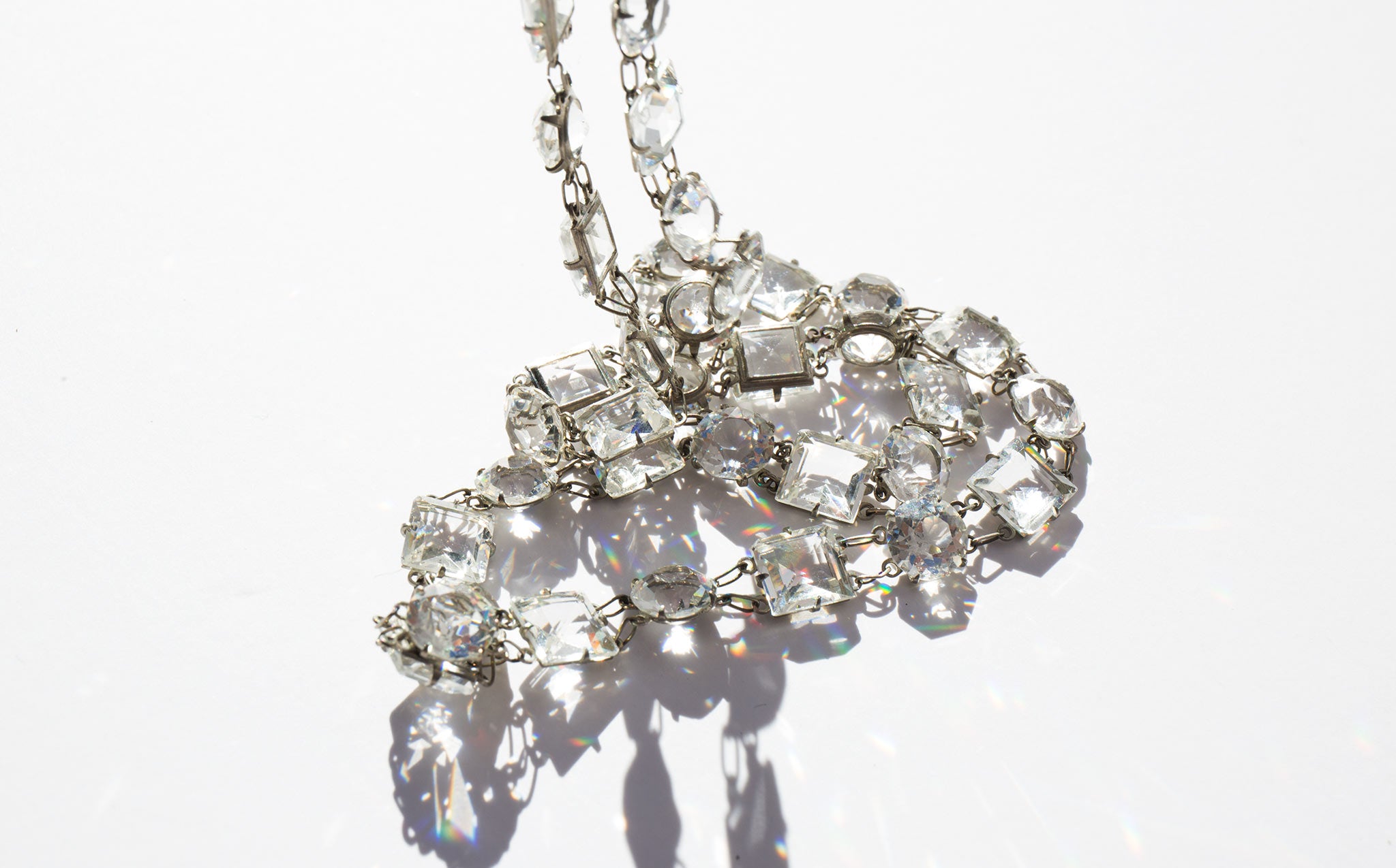 Vintage Crystal Rosary Necklace