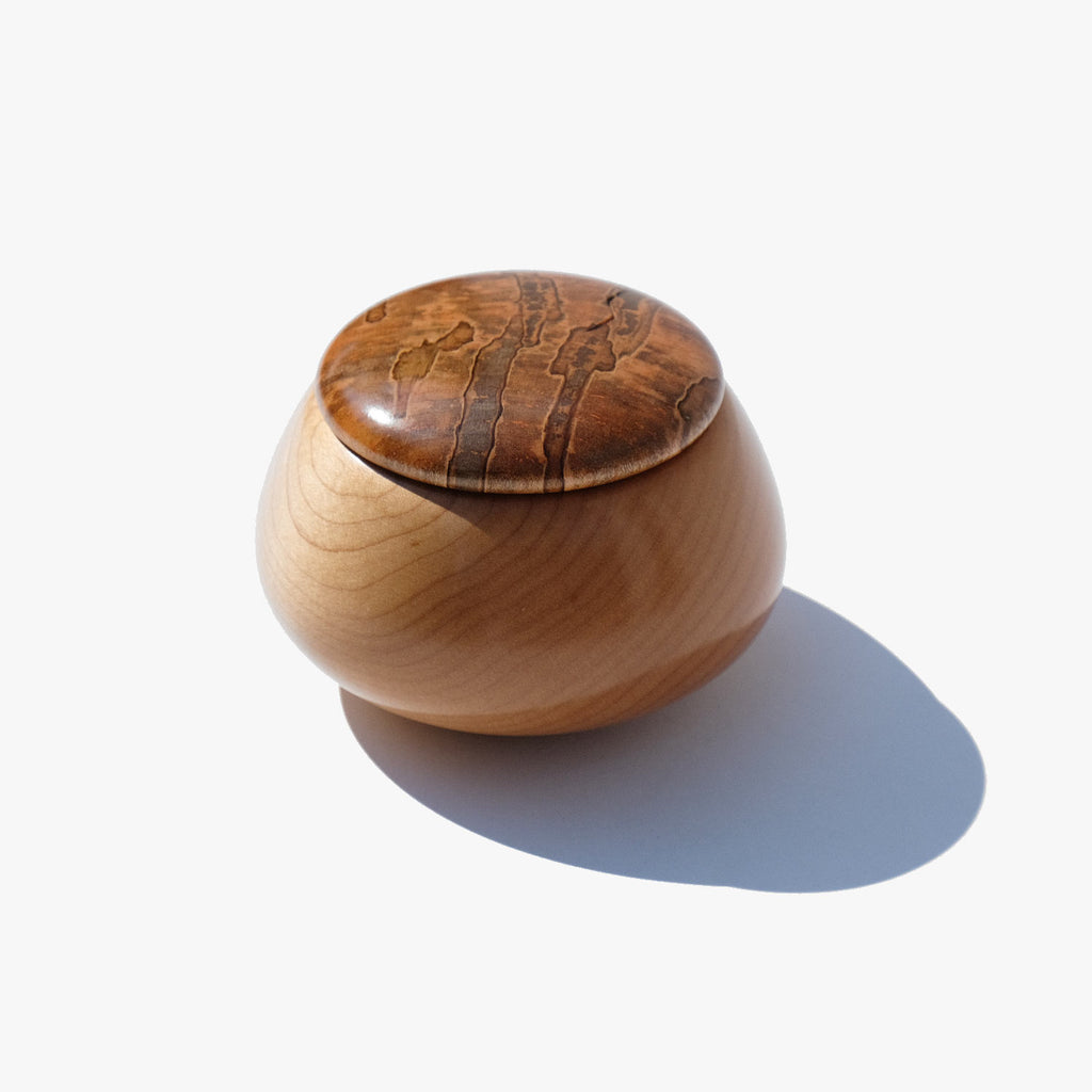 Bruce Perlmutter Hand Lathed Maple Lidded Vessel