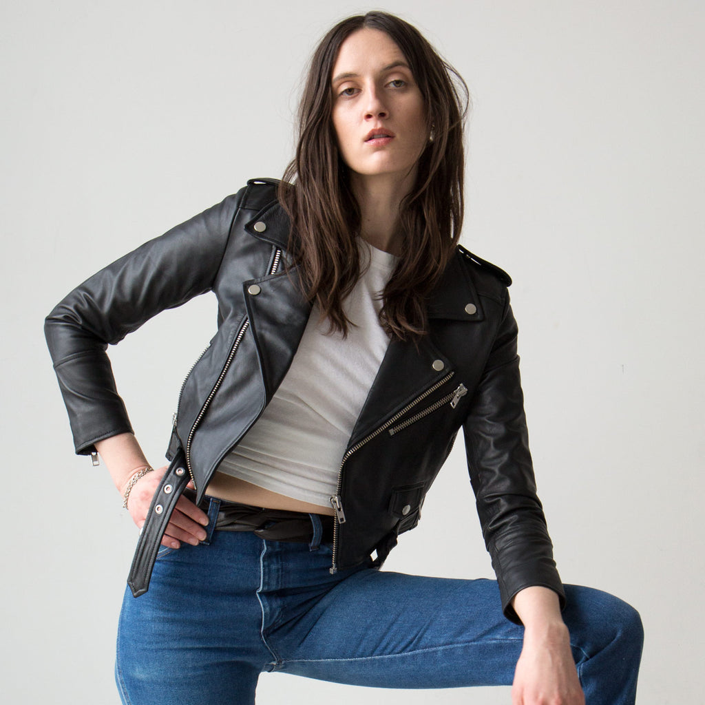 Deadwood Joan Recycled Leather Jacket Kindred Black