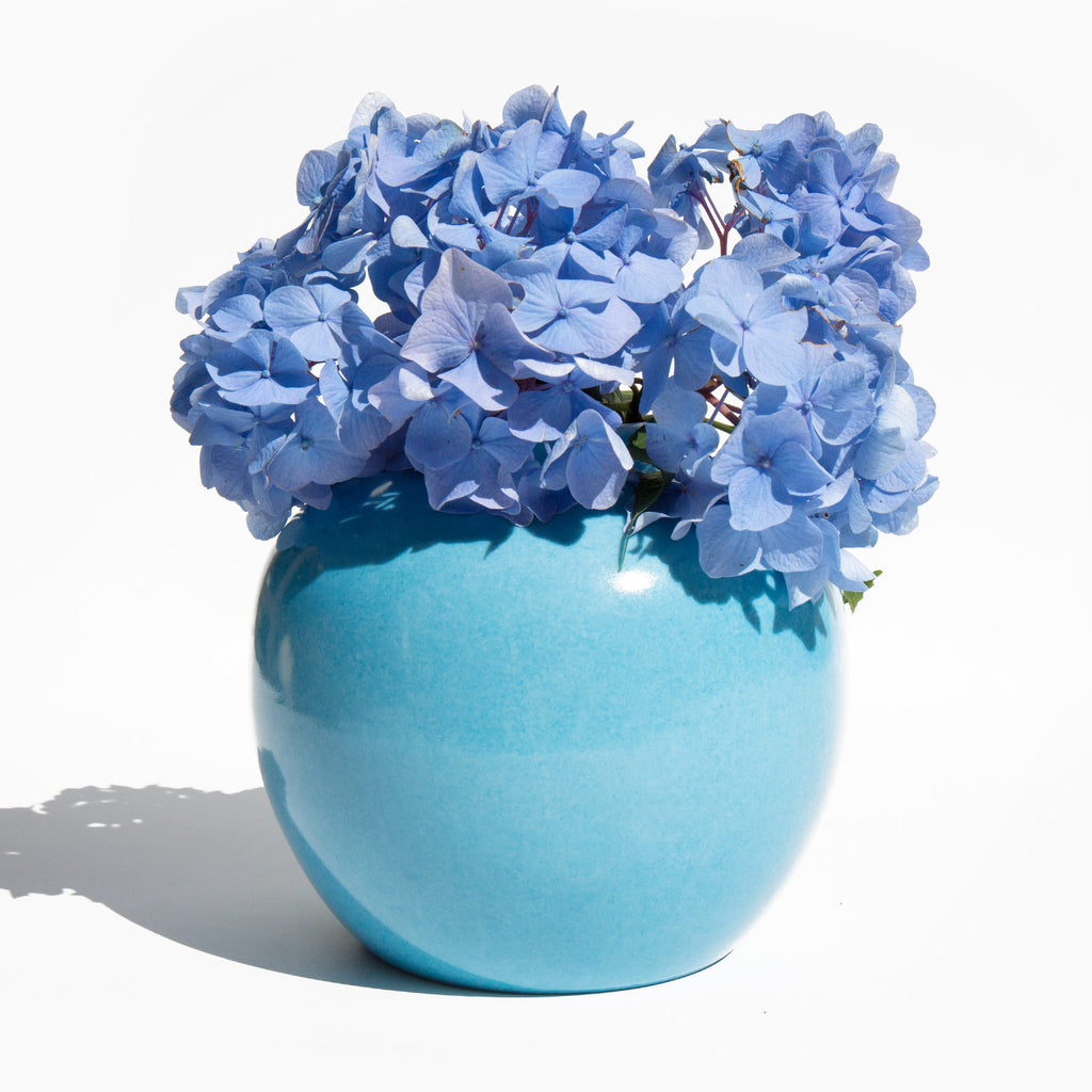 Hand Decorated Cornflower Blue Vase