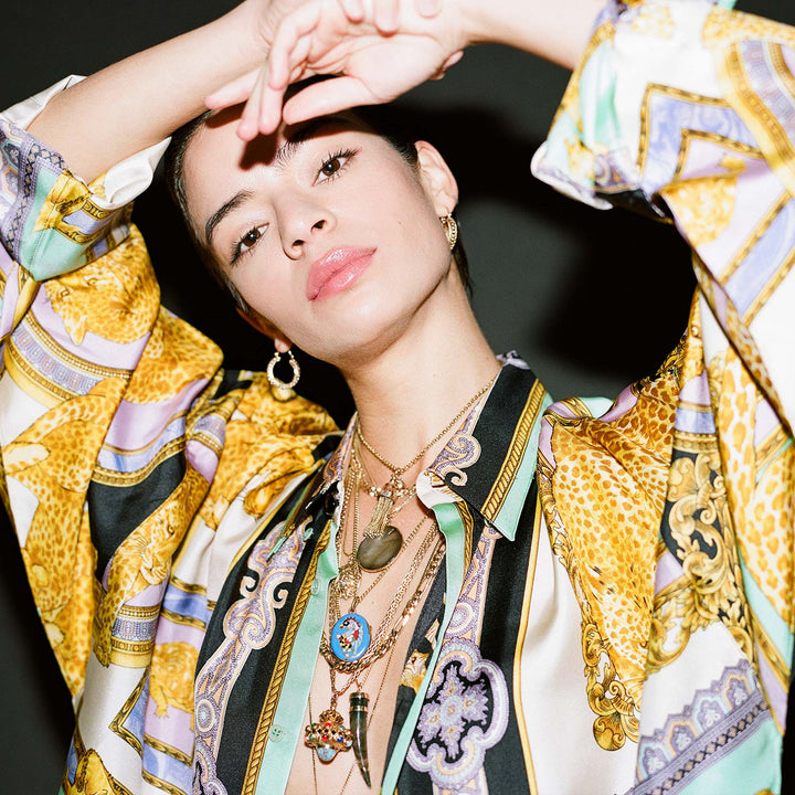 Gianni Versace Iconic 1990's Silk Animal Print Shirt | Kindred Black