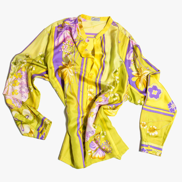Gianni Versace Iconic 1990's Silk Floral Print Shirt