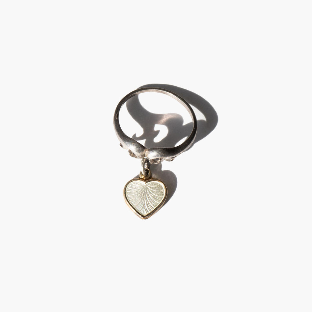Pearl Heart Charm Ring