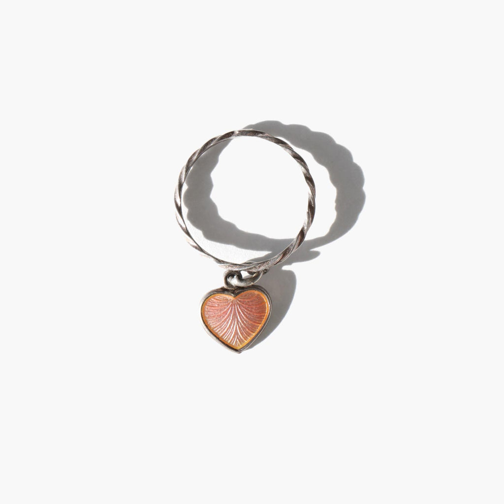 Pink Heart Charm Ring