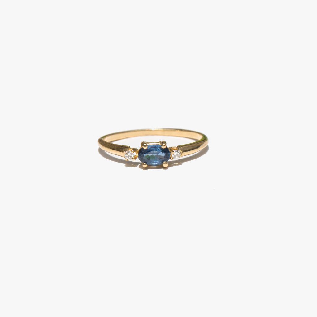 Sapphire and Diamond Sweetheart Ring