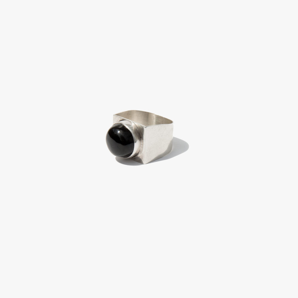 Onyx and Sterling Mod Ring