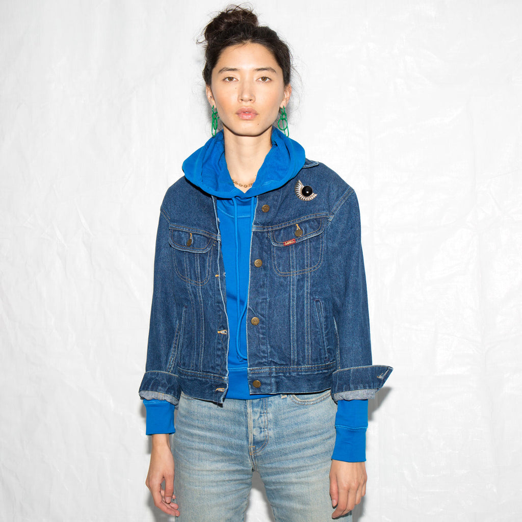 Vintage Lee Denim Jacket With Shell Pin