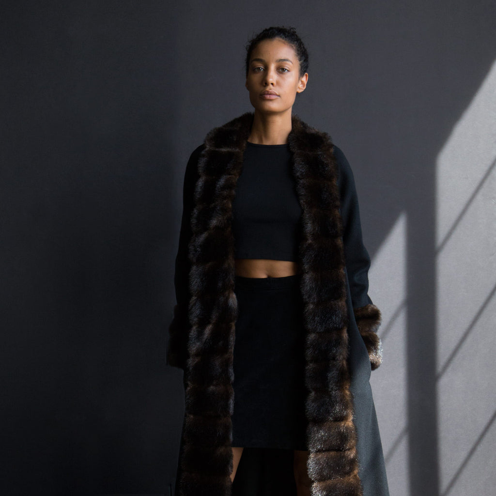 Wool and Faux Fur Overcoat