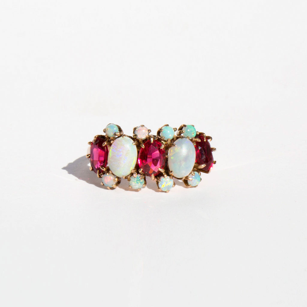14 K with Opal and Garnet Ring Kindred Black - Main Image