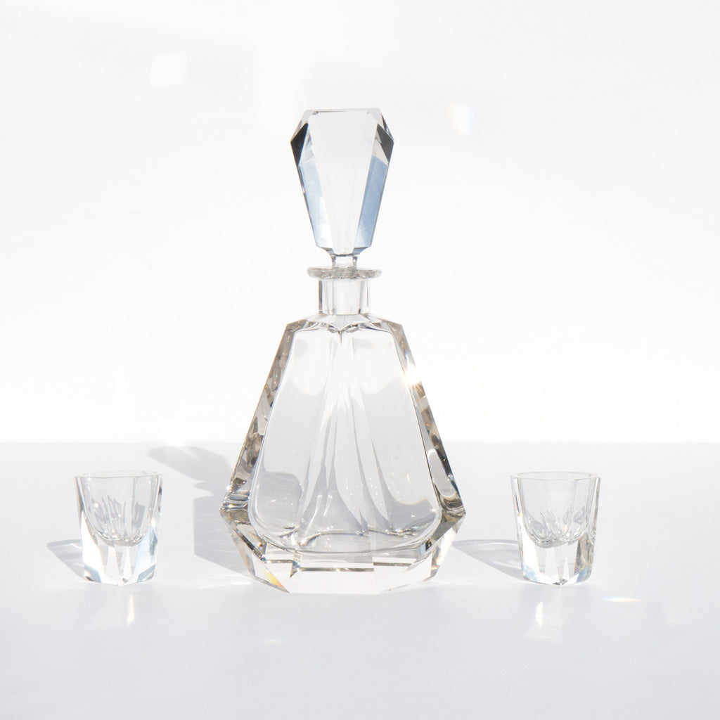 Crystal Prism Decanter and Glasses
