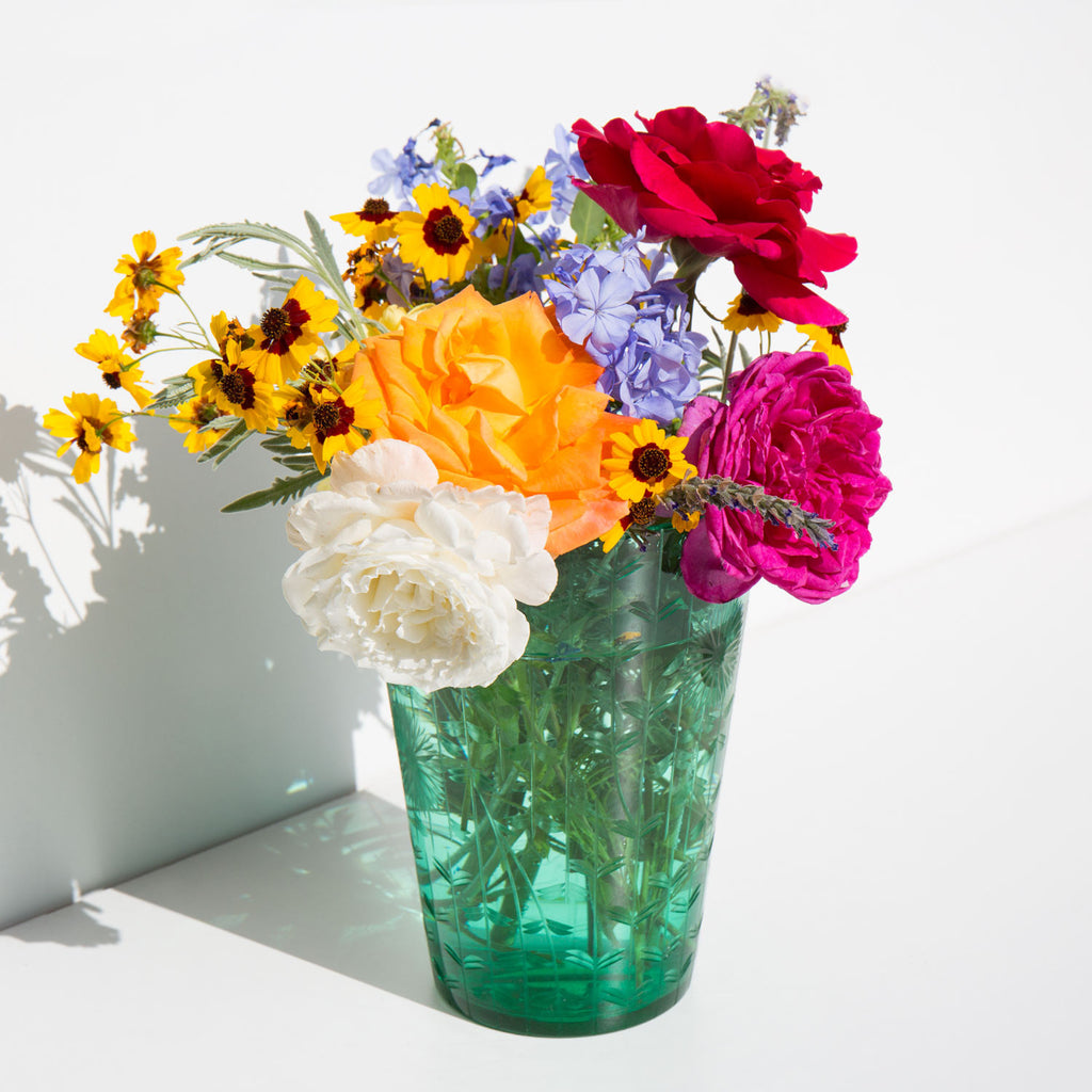 Etched Floral Vase