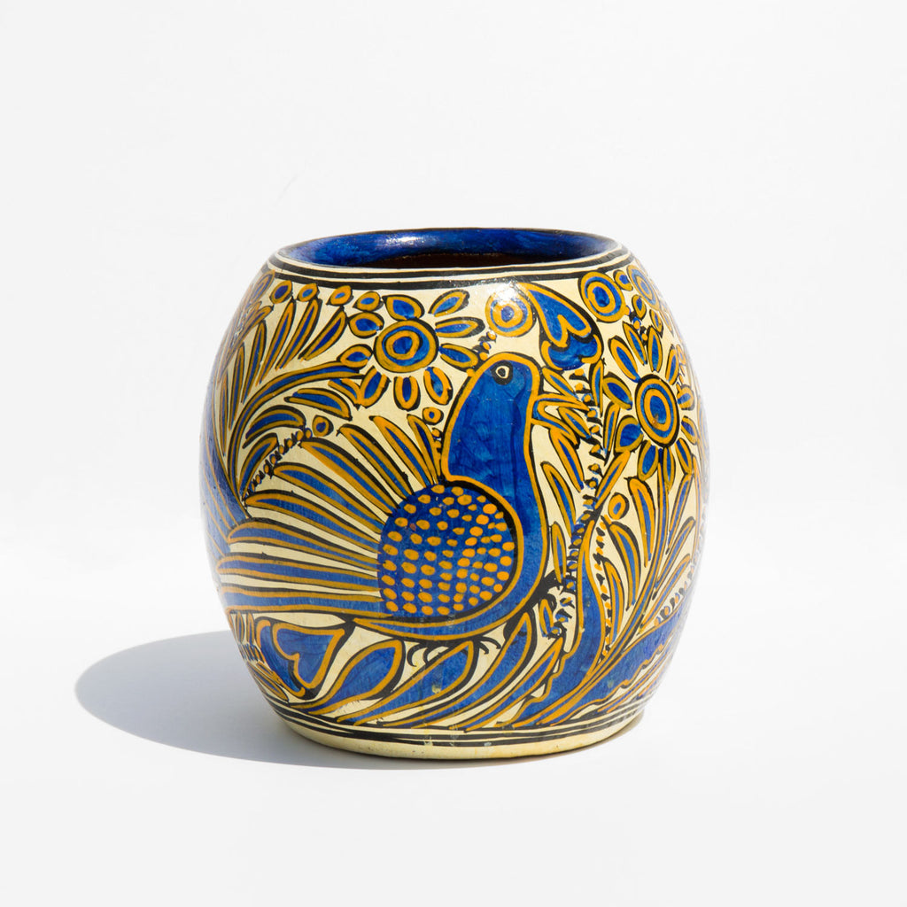 Hand Painted Bird Pot