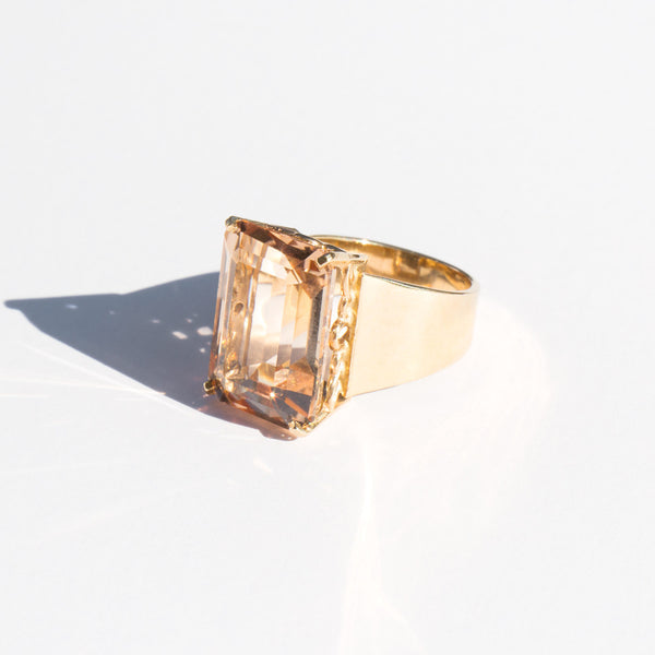 Precious Topaz and 14K Gold Cocktail Ring
