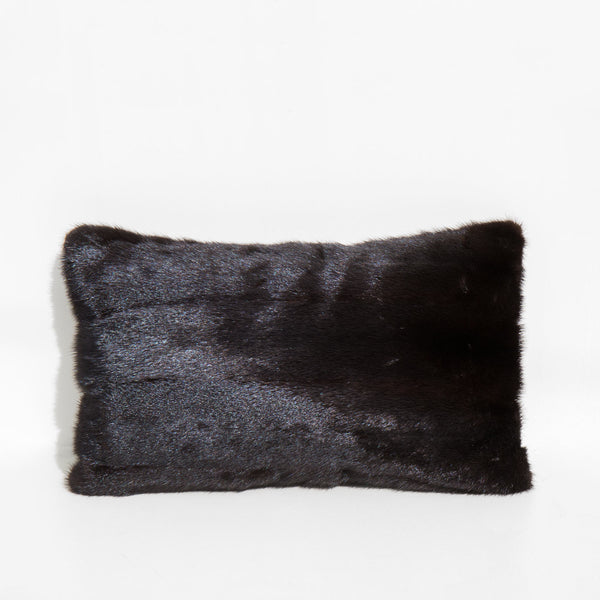 Recycled Mink and Velvet Throw Pillow