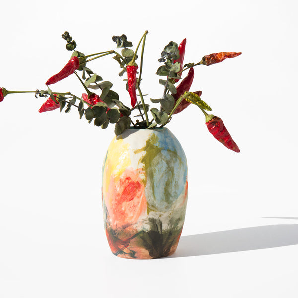 Shino Takeda Painted Ceramic Vase