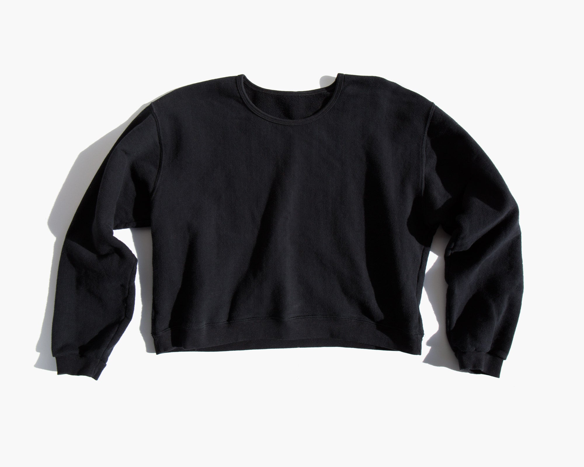 The Crop Sweatshirt Black Herringbone