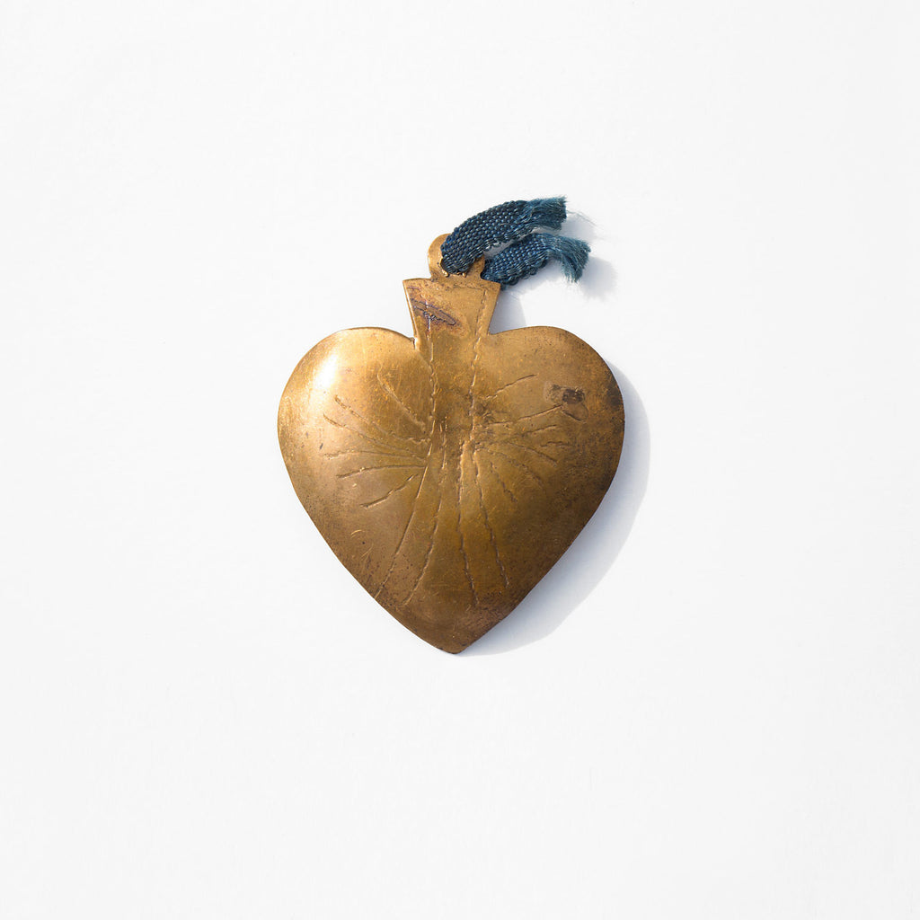 Vintage Large Brass Heart Milagro