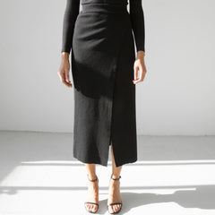 Wool Wrap Skirt | Kindred Black