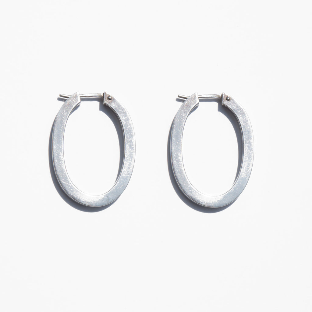 Sculptural Oval Hoop Earrings